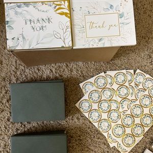 70 PK Green Wedding Thank You Cards with Envelopes and Stickers